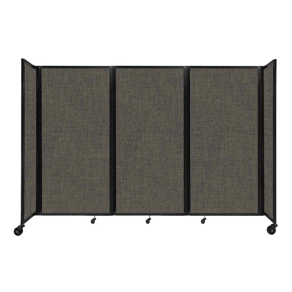 Room Divider 360 Folding Portable Partition 8'6" x 6' Mocha Fabric